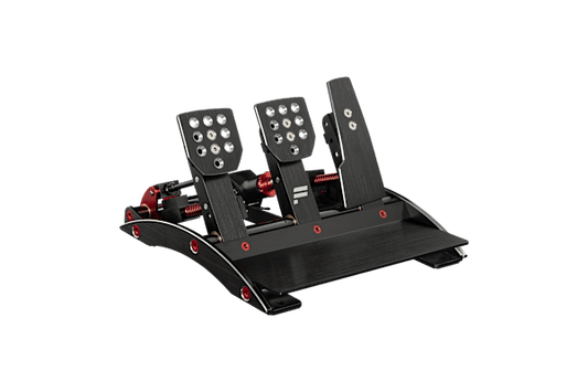 ClubSport Pedals V3 load-cell pedal set left angle view